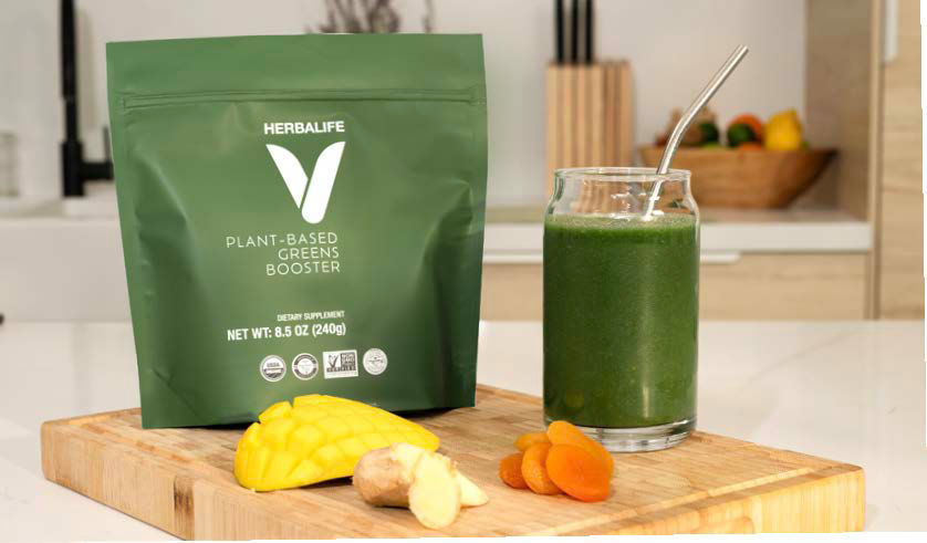An Apricot Mango Smoothie With Herbalife V Plant Based Greens Booster Recipe for the Herbalife V Launch Recipes